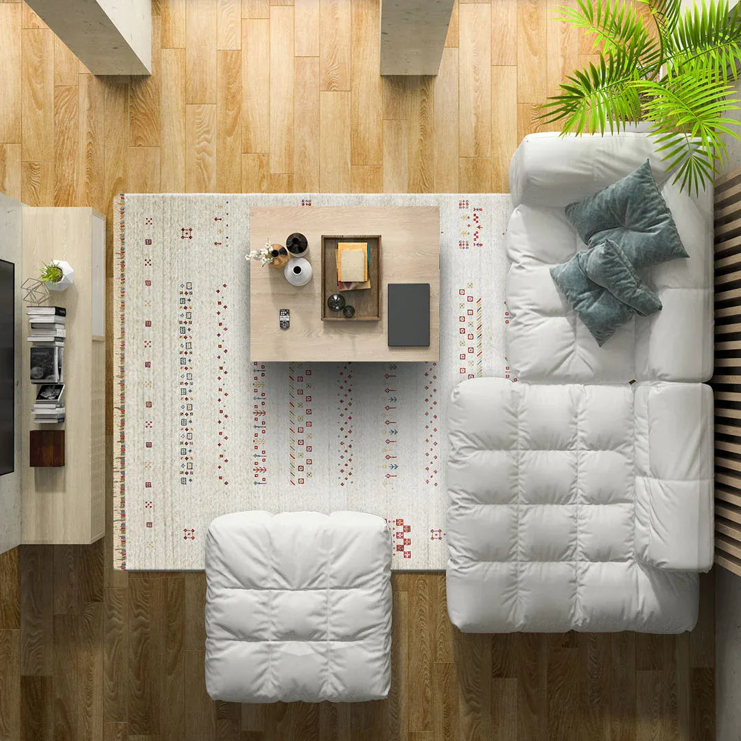 ZARA ZR 06 BEİGE Otantik Desenli El Emeği İle Özel Tezgahlarda Üretilen Modern Uşak Halısı - HALI VAGONU