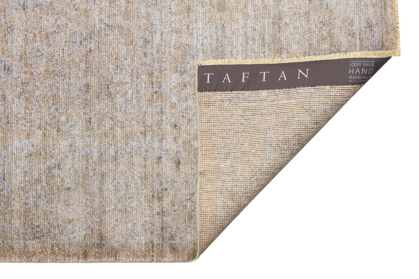 TAFTAN TF 02 BEİGE Pakistan Overdyed Tarzı Özel Hav Vermeyen ve El Emeği ile Özel Tezgahlarda Üretilen Uşak Halısı - HALI VAGONU