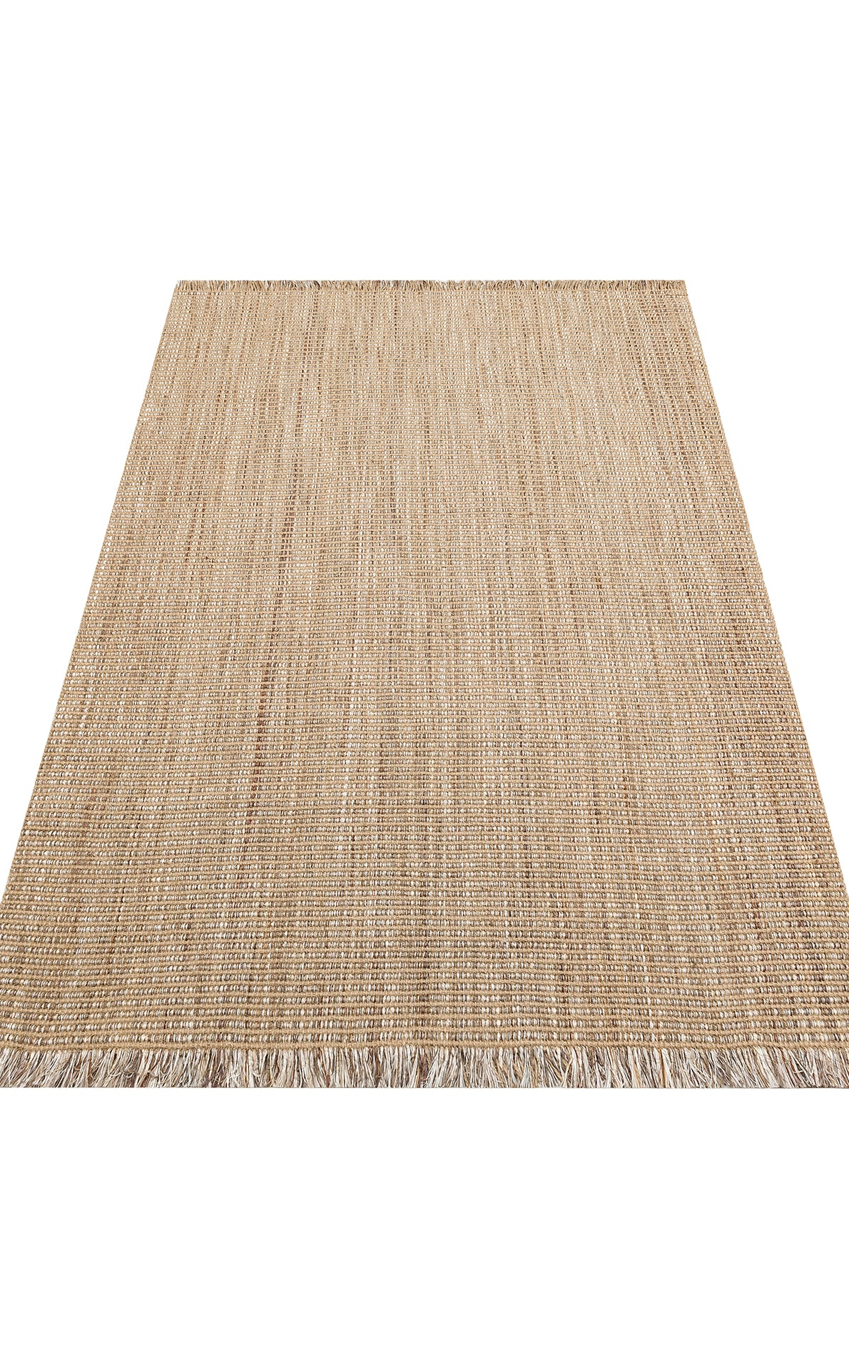 DOHA DH 01 BEIGE Jüt ve Polyester ile Üretilen Çift Taraflı Modern Kilim - Kilimin şık bir şekilde yerleştirildiği bir oturma alanı.