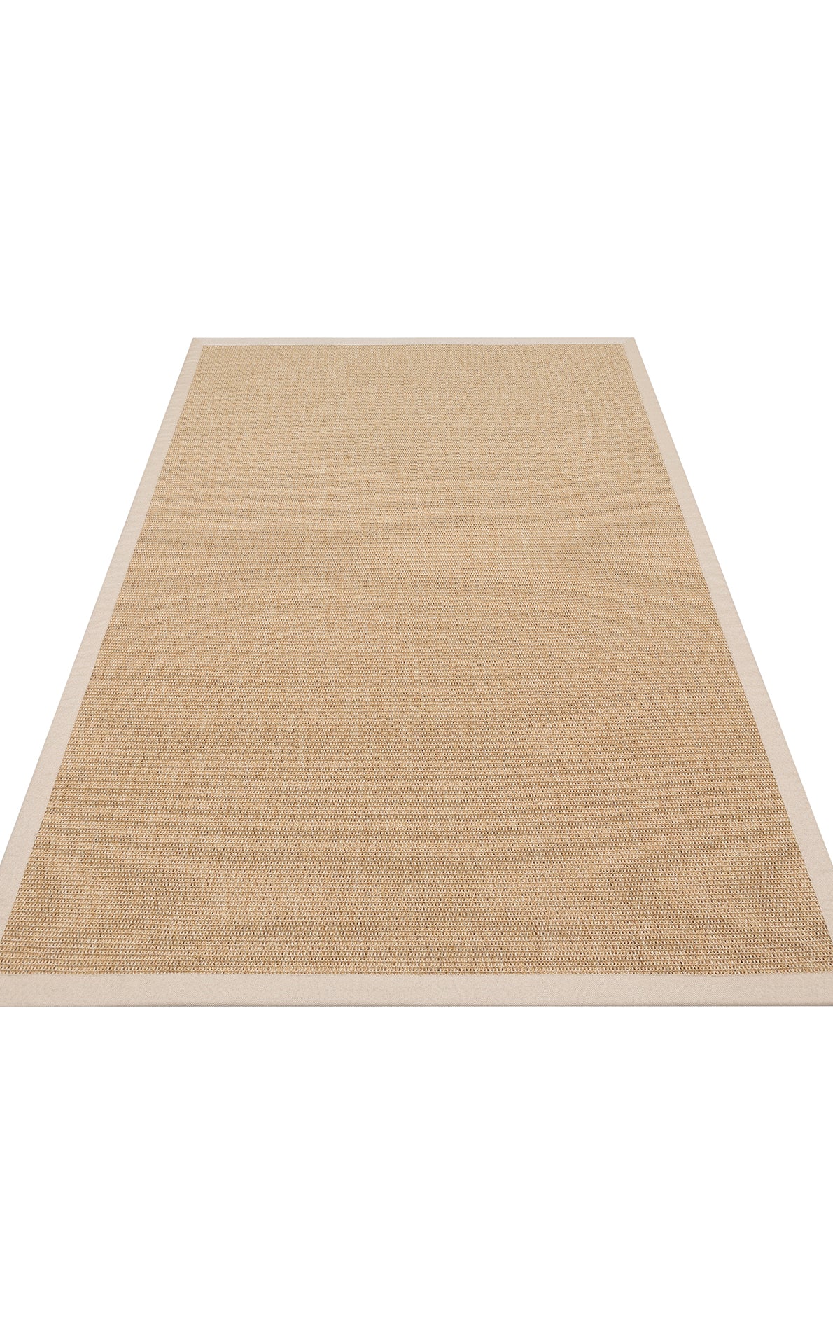 Krem Kumaş Bordürlü Bej Gold Sisal Halı - El Yapımı, Dayanıklı, Modern Tasarım - ZHR_2702_Gold_BRD_Beige