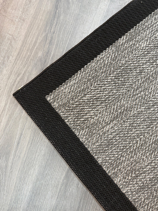Halı Vagonu Agra AR01 Siyah Sisal Tarz Dokuma Halı - HALI VAGONU