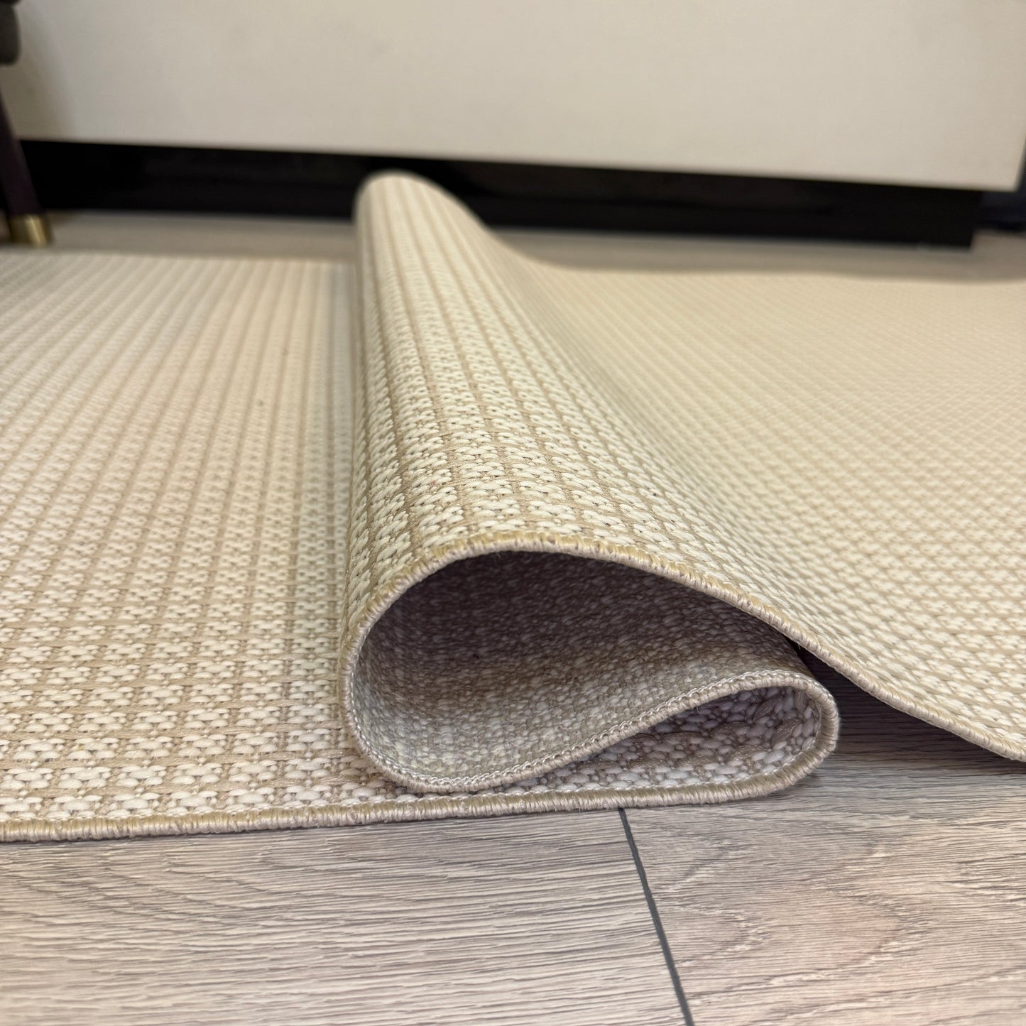 Halı Vagonu JS9902 Krem Bej Tonlarında Jüt Sisal Halı - Kaymaz ve Dayanıklı, Hav Yapmaz