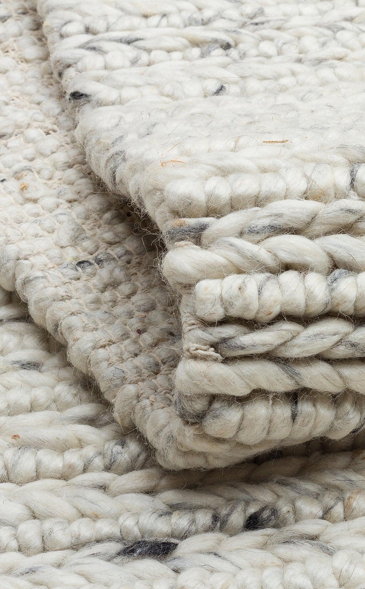 JADE LD 07 L.GREY Naturel Kazak Örgü Desenli El Dokuma Örgü Halı - HALI VAGONU