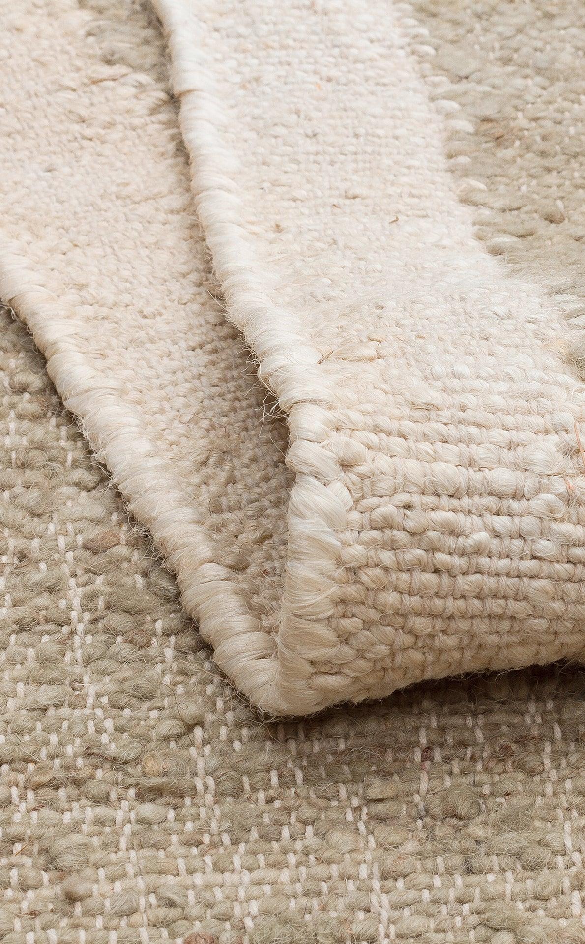 LHASA LHS 01 MINT CREAM Yün ve Jüt ile Üretilen Örme El Dokuma Halı - HALI VAGONU