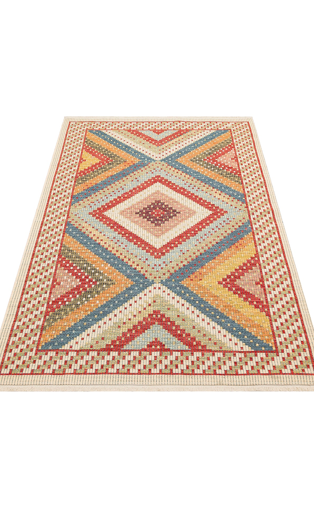 NOMAD 10 RED Yıkanabilir, Çift Taraflı Kullanıma Uygun Yumuşak Tuşeli Otantik Kilim