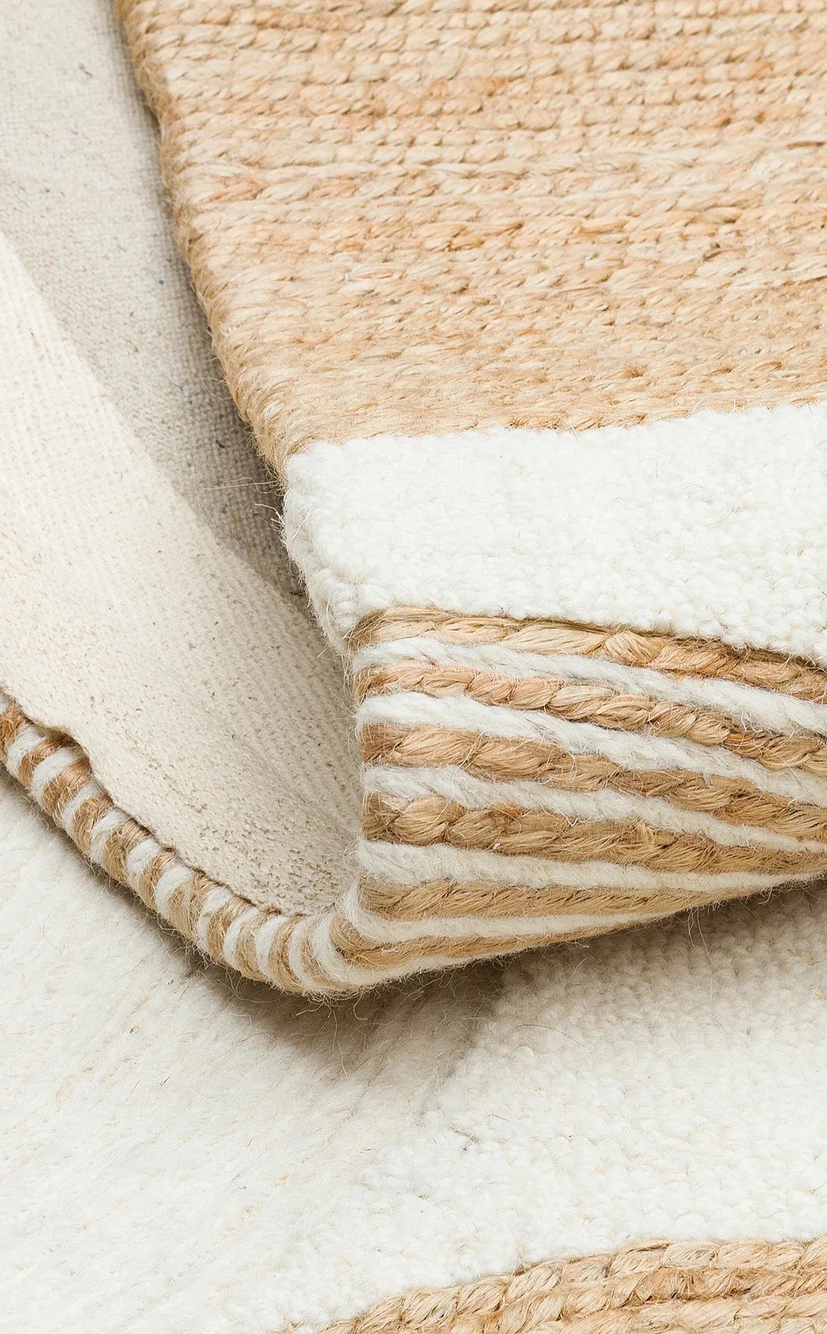 JADE 902 NATURAL WHİTE Naturel Kazak Örgü Desenli El Dokuma Örgü Halı - HALI VAGONU