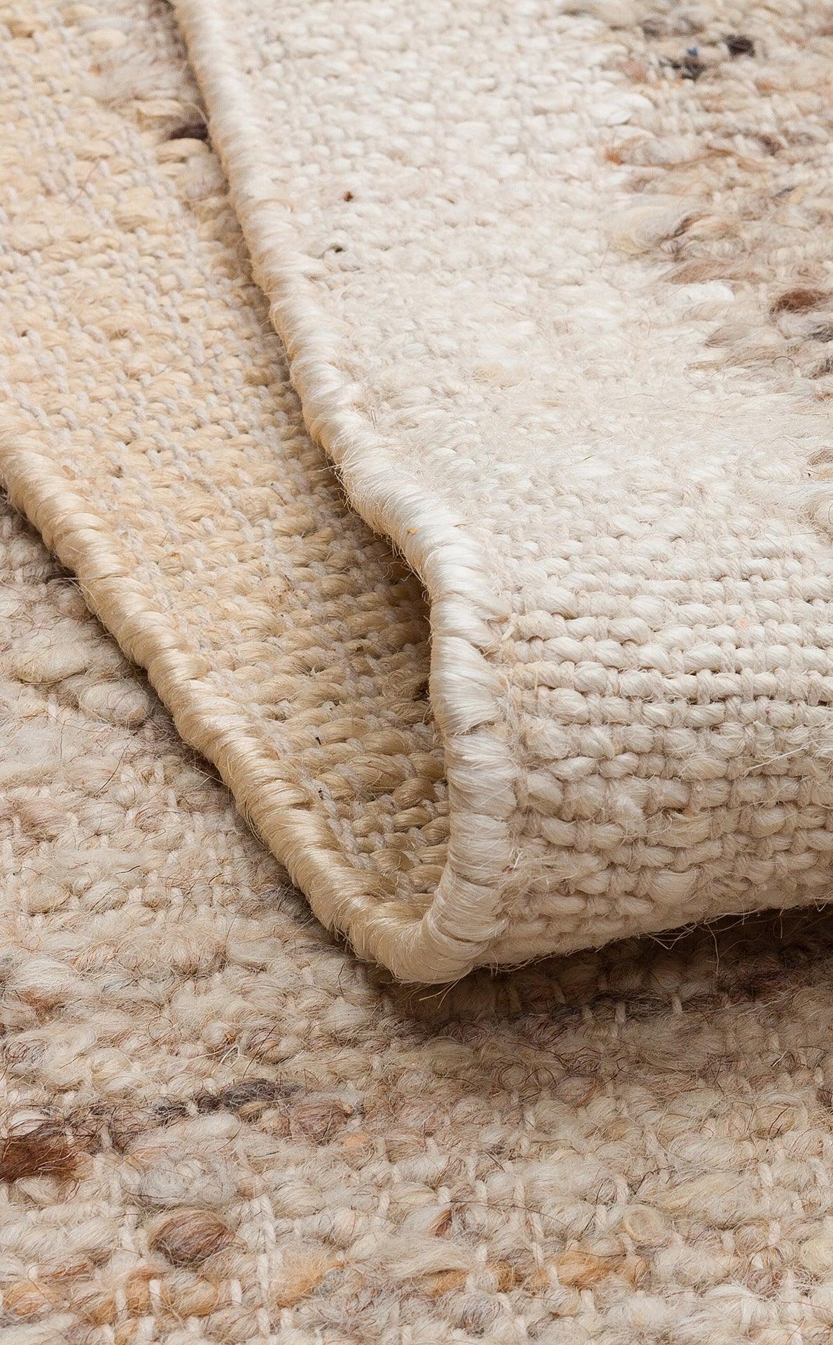 LHASA LHS 01 GREY CREAM Yün ve Jüt ile Üretilen Örme El Dokuma Halı - HALI VAGONU