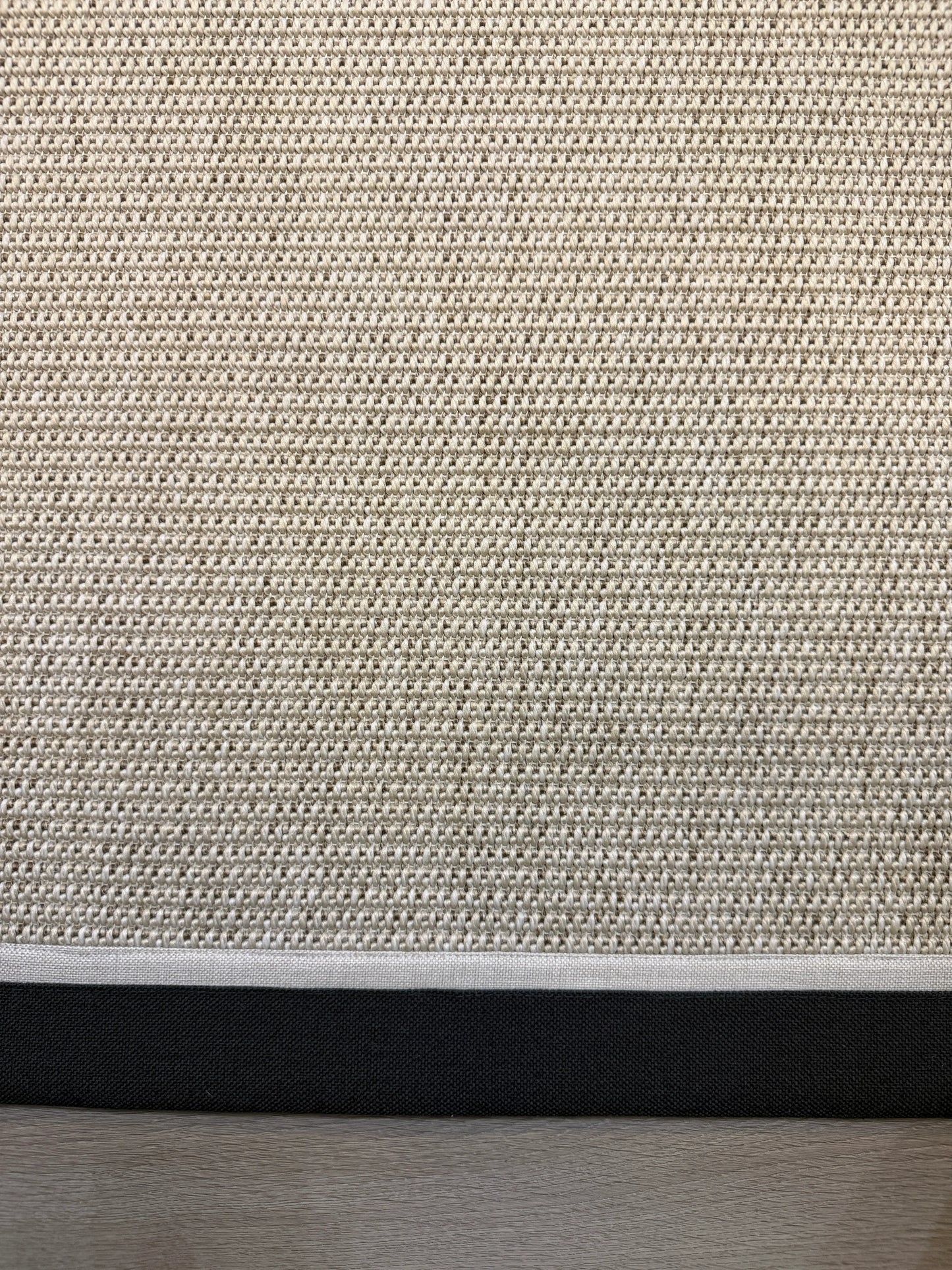 Antrasit Krem Çift Renk Kumaş Bordürlü 664 Krem Sisal Halı - El Yapımı, Dayanıklı, Modern Tasarım - HVHB21 - HALI VAGONU