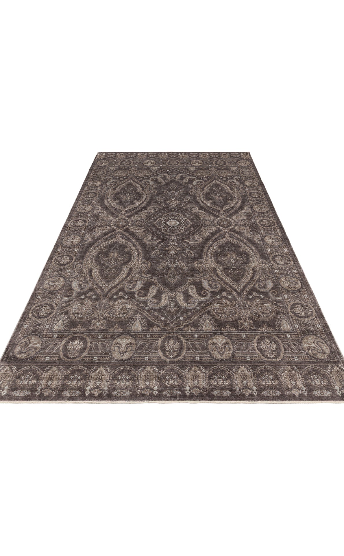 TAFTAN TF 03 SMOKE GREY Doğal Malzeme ile Yapılmış Uşak Halısı, Taftan Özel Tezgah Halısı Kalitesi.