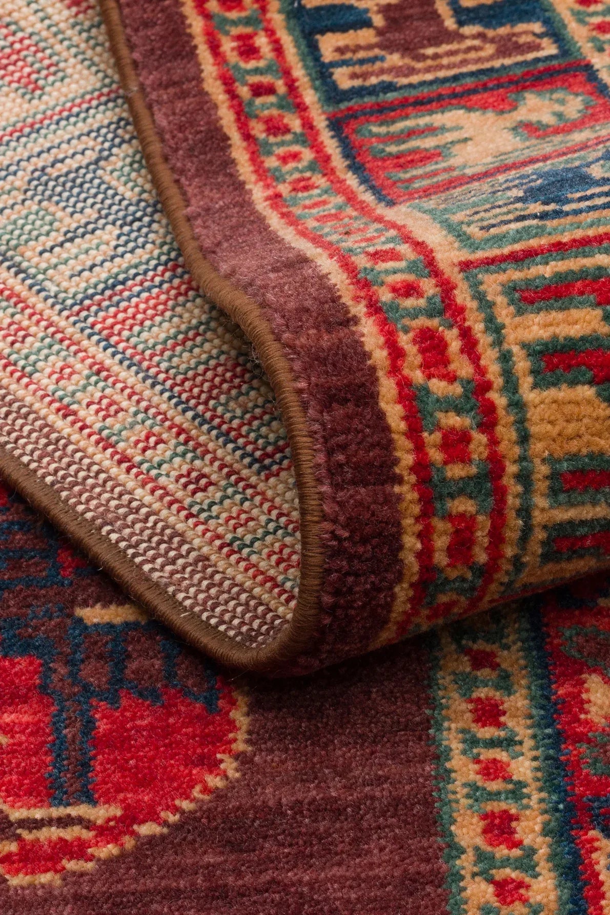 Kadim KDM 08 Violet Vintage Anadolu Motiflerine Sahip Yeni Zellanda Yünü ile Üretilen El Emeği Yüksek Kara Tezgah Halısı - HALI VAGONU