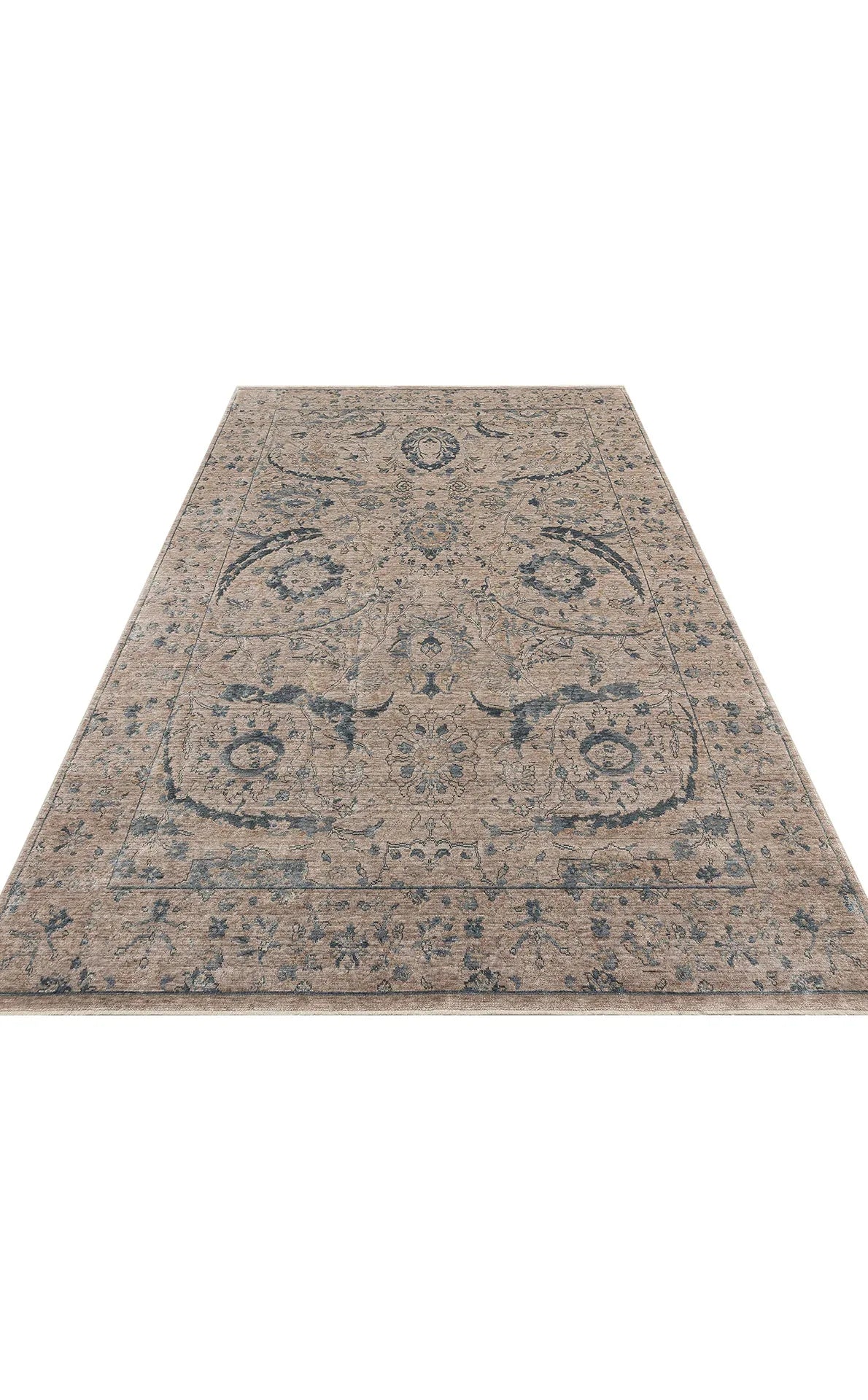 TAFTAN TF 07 SKY VİZON Pakistan Overdyed Tarzı Özel Hav Vermeyen ve El Emeği ile Özel Tezgahlarda Üretilen Uşak Halısı - HALI VAGONU