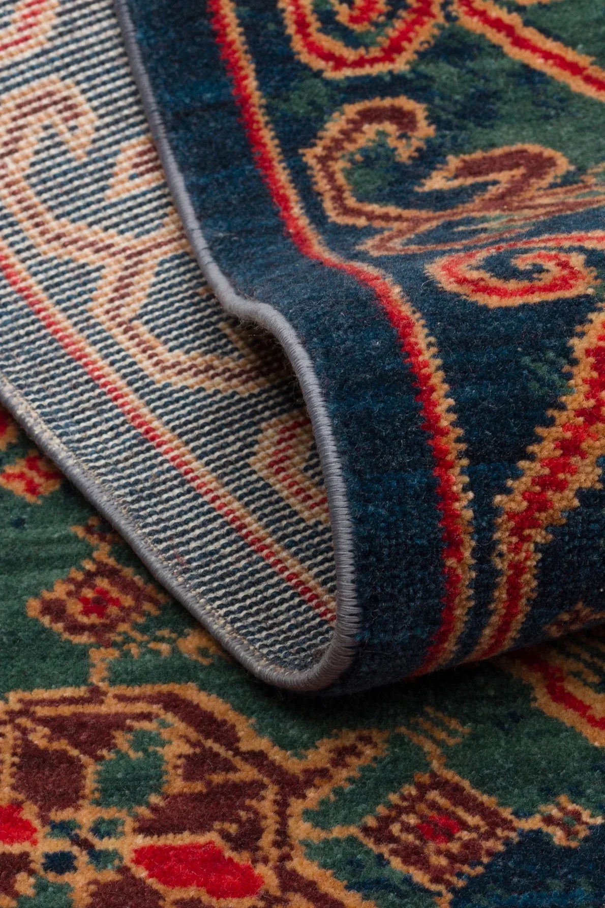 Kadim KDM 01 Navy Red Anadolu Motiflerine Sahip Yeni Zellanda Yünü ile Üretilen El Emeği Yüksek Kara Tezgah Halısı - HALI VAGONU