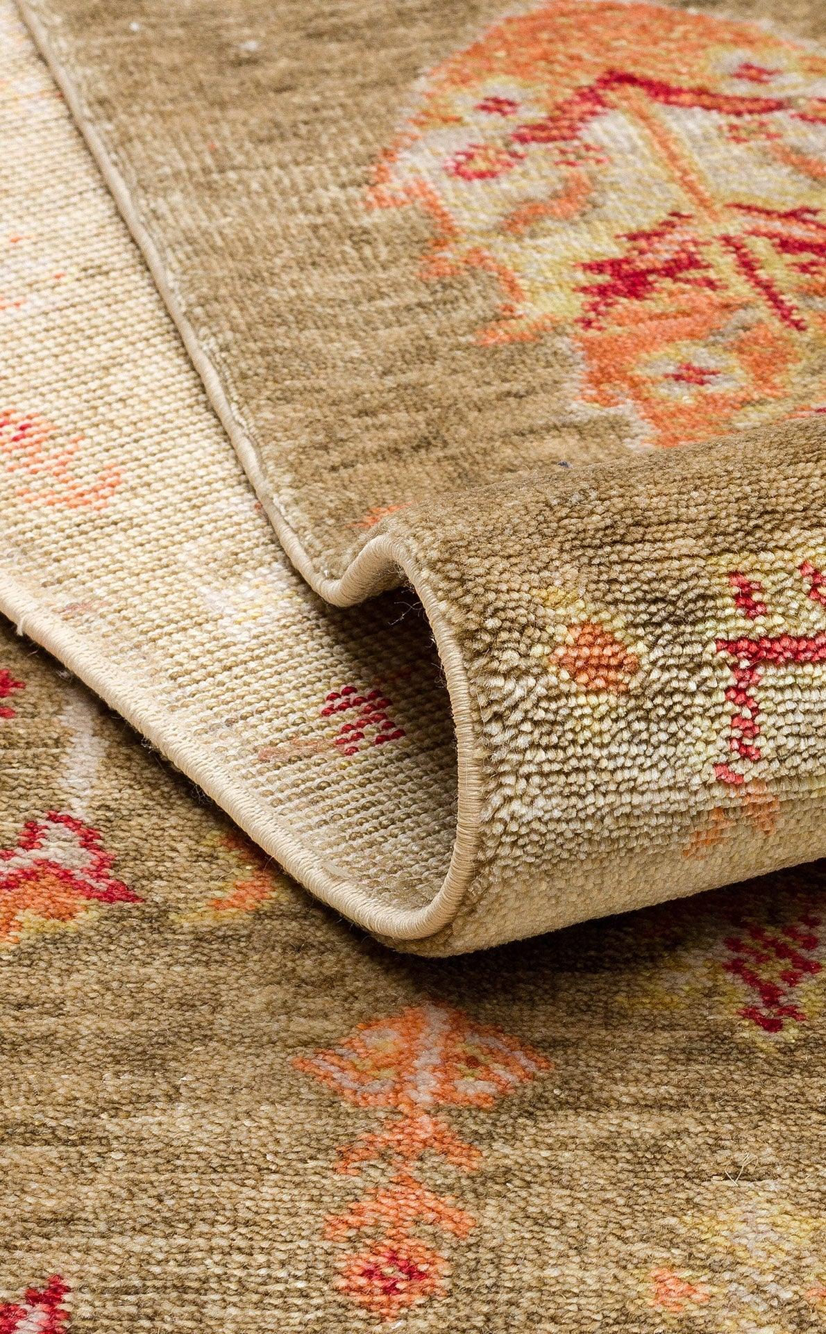 ZARA ZR 08 GREEN AUTUMN Otantik Desenli El Emeği İle Özel Tezgahlarda Üretilen Modern Uşak Halısı - HALI VAGONU