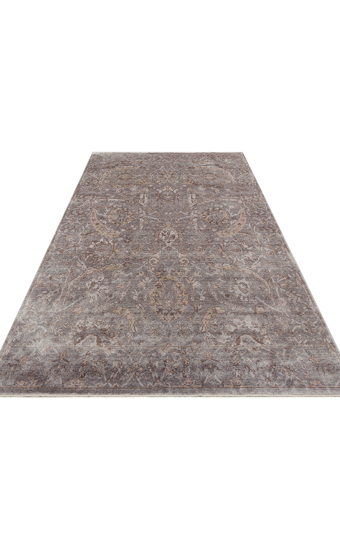 M2 ağırlığı 3300 gr olan TAFTAN TF 07 D. GREY ANTRASİT, özel hav vermeyen Pakistan Overdyed tarzı Uşak Halısı, Taftan Özel Tezgah Halısı.