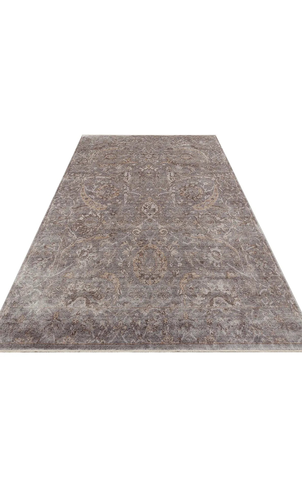 TAFTAN TF 07 D. GREY ANTRASİT Pakistan Overdyed Tarzı Özel Hav Vermeyen ve El Emeği ile Özel Tezgahlarda Üretilen Uşak Halısı - HALI VAGONU