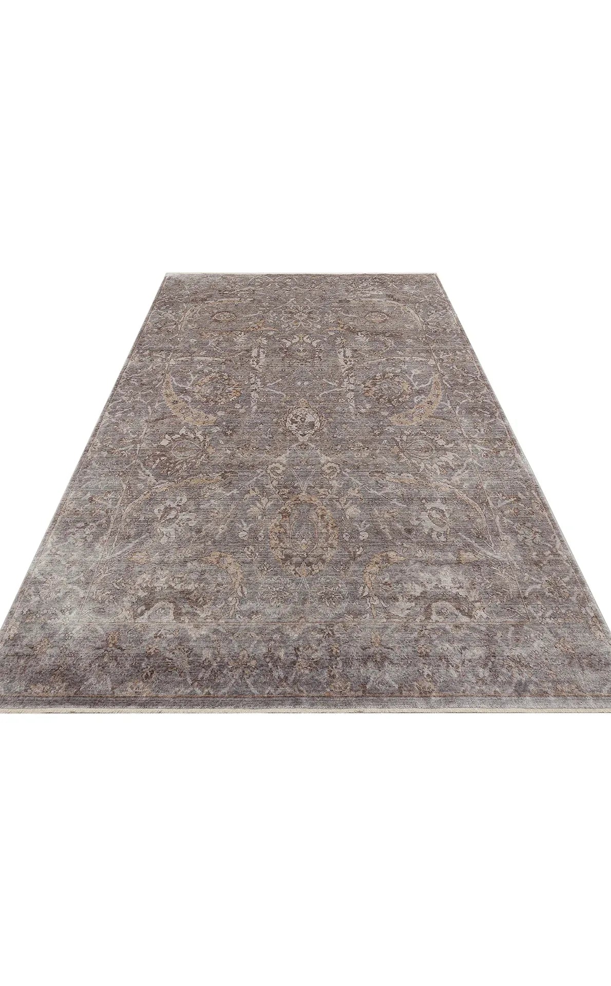 TAFTAN TF 07 D. GREY ANTRASİT Pakistan Overdyed Tarzı Özel Hav Vermeyen ve El Emeği ile Özel Tezgahlarda Üretilen Uşak Halısı - HALI VAGONU