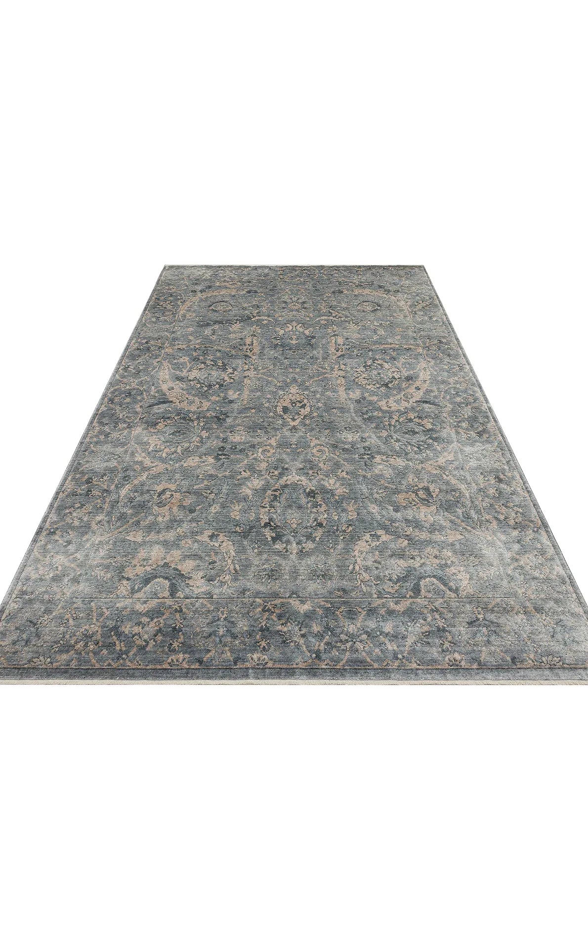 TAFTAN TF 07 SKY VİZON Pakistan Overdyed Tarzı Özel Hav Vermeyen ve El Emeği ile Özel Tezgahlarda Üretilen Uşak Halısı - HALI VAGONU