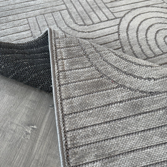 Lifos LFS03 Gri Yumuşak Dokulu Makinede Yıkanabilir Kaymaz Tabanlı Halı - HALI VAGONU