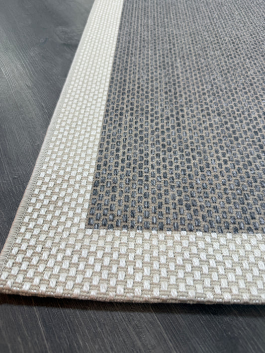 Natura Sisal NTR 06 Krem Antrasit Sisal Dokuma Halı - NTR 06