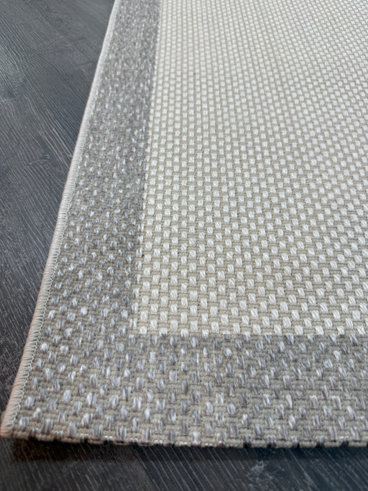 Natura Sisal NTR 08 Gri Krem Sisal Dokuma Halı - NTR 08