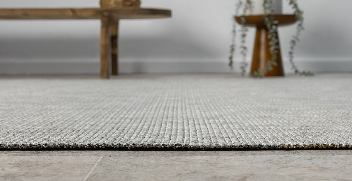 Halı Vagonu Himalaya 663 Gri Sisal Halı'nın detaylı görüntüsü, flatweave dokuması ile zarif bir kullanım sunuyor.