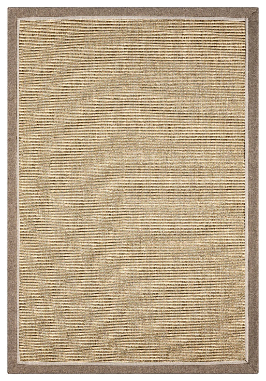 Bej Kahve Çift Renk Kumaş Bordürlü Sisal Halı - El Yapımı, Dayanıklı, Modern Tasarım - HVHB19 - HALI VAGONU