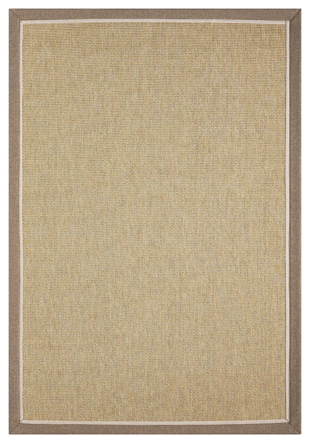 Bej Kahve Çift Renk Kumaş Bordürlü Sisal Halı - El Yapımı, Dayanıklı, Modern Tasarım - HVHB19 - HALI VAGONU