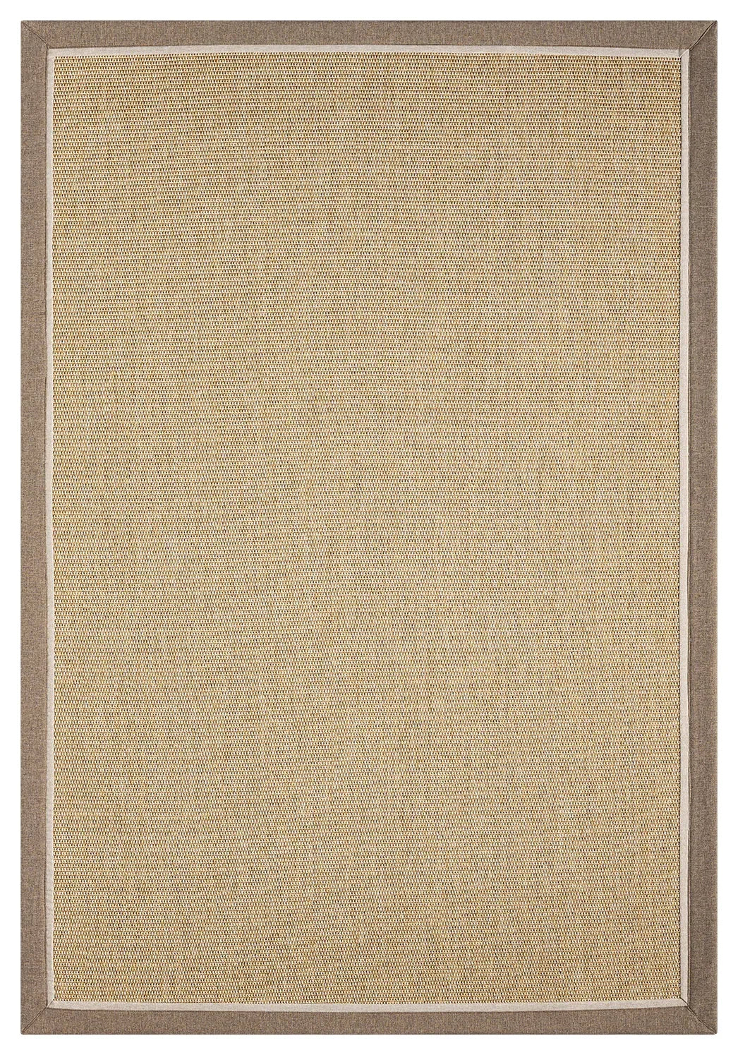 Bej Kahve Çift Renk Kumaş Bordürlü Sisal Halı - El Yapımı, Dayanıklı, Modern Tasarım - HVHB19 - HALI VAGONU