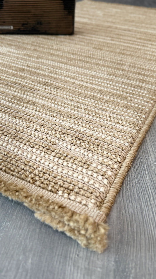 Halı Vagonu Alpaka 8001 Bej Sisal Dokuma Makine Halısı - HALI VAGONU