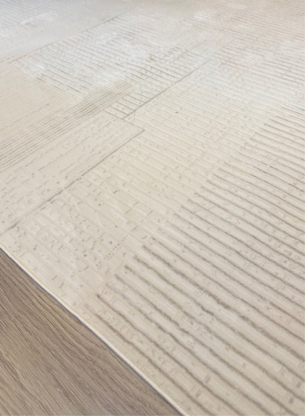 Halı Vagonu Zen Koleksiyonu ZEN01 Beyaz İnce Yıkanabilir Kaymaz Tabanlı Makine Halısı