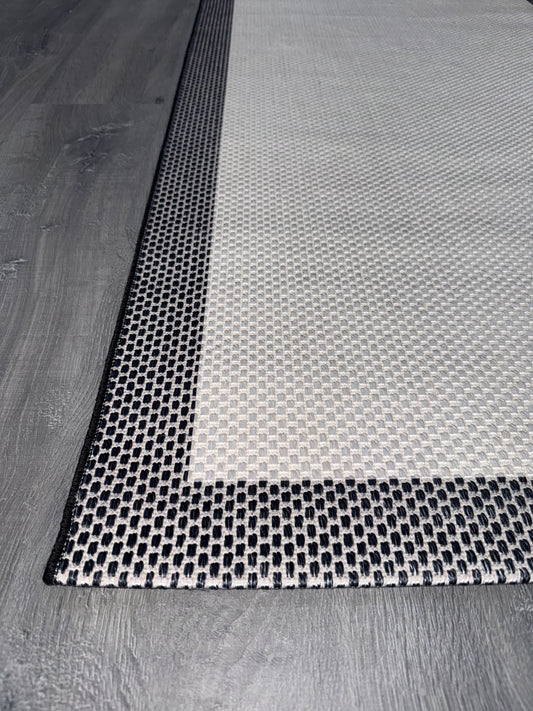 Natura Sisal NTR 11 Siyah Krem Sisal Dokuma Halı - NTR 11