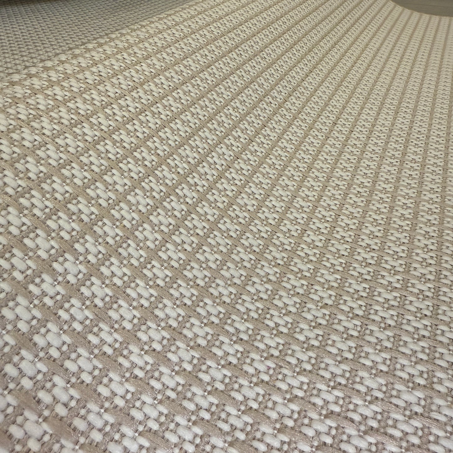 Halı Vagonu JS9902 Krem Bej Tonlarında Jüt Sisal Halı - Kaymaz ve Dayanıklı, Hav Yapmaz