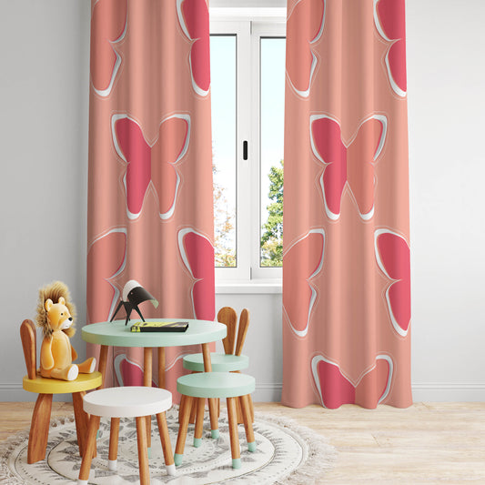 Halı Vagonu HV132 Kelebek Desenli Kadife Kumaş Fon Perde - Çocuk Odası Fon Perde olarak ideal, şık ve yumuşak dokusu ile dikkat çekiyor.