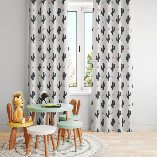 Halı Vagonu HV136 Kaktüs Desenli Kadife Kumaş Fon Perde, çocuk odasına şık ve modern bir dokunuş katıyor. Çocuk Odası Fon Perde olarak ideal.