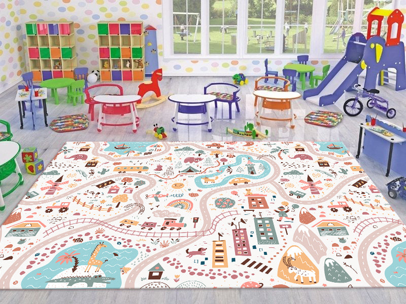 Carpet Wagon HV198 Cream Beige Named Children's Carpet