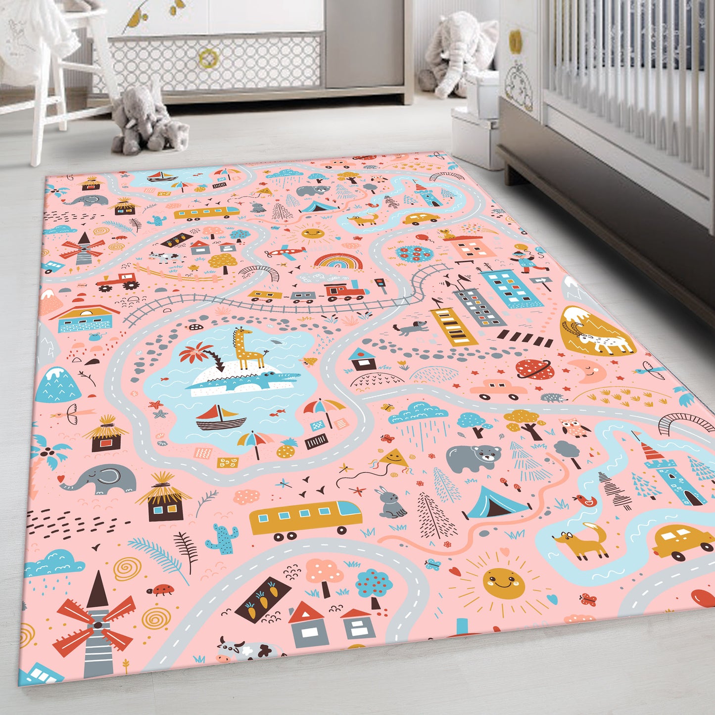 Carpet Wagon HV198 Cream Beige Named Children's Carpet