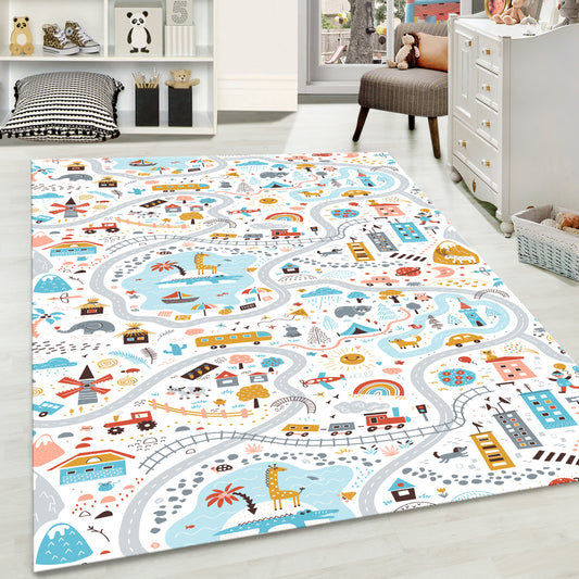 Carpet Wagon HV198 Cream Beige Named Children's Carpet