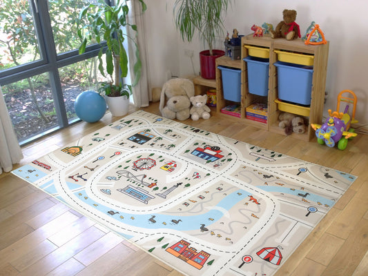 Carpet Wagon HV198 Cream Beige Named Children's Carpet