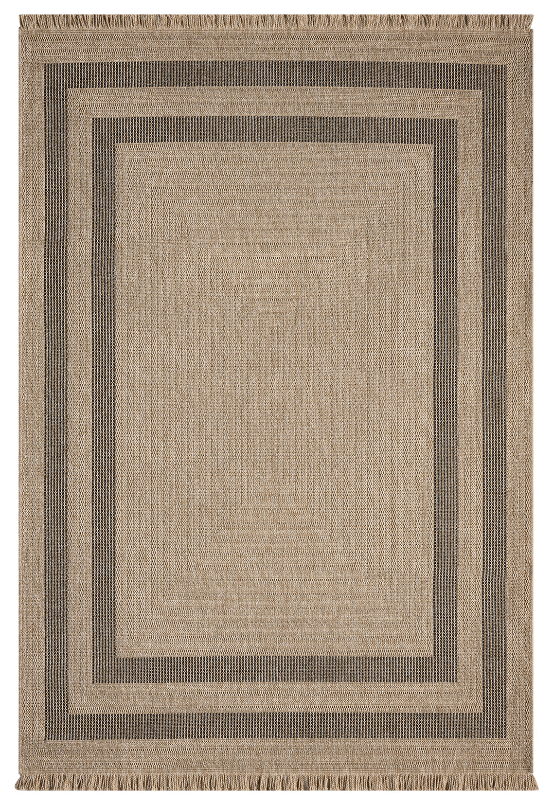 Halı Vagonu Botswana 668 Siyah Sisal Halı - Flatweave dokuma ile yüksek havsız, şık bir görünüm sunan siyah sisal halı.
