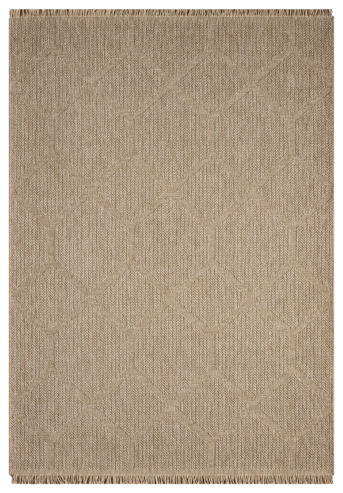 Halı Vagonu Botswana 669 Bej Sisal Halı; flatweave dokuma yapısıyla hav yüksekliği olmayan pratik bir seçenek.