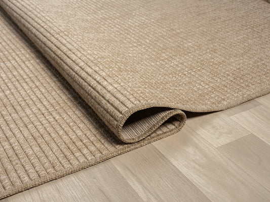 Görüntü Halı Vagonu Botswana 672 Bej Sisal Halı, polipropilen ve polyester malzemeden yapılmış, ince dokuma bir sisal halı örneği.