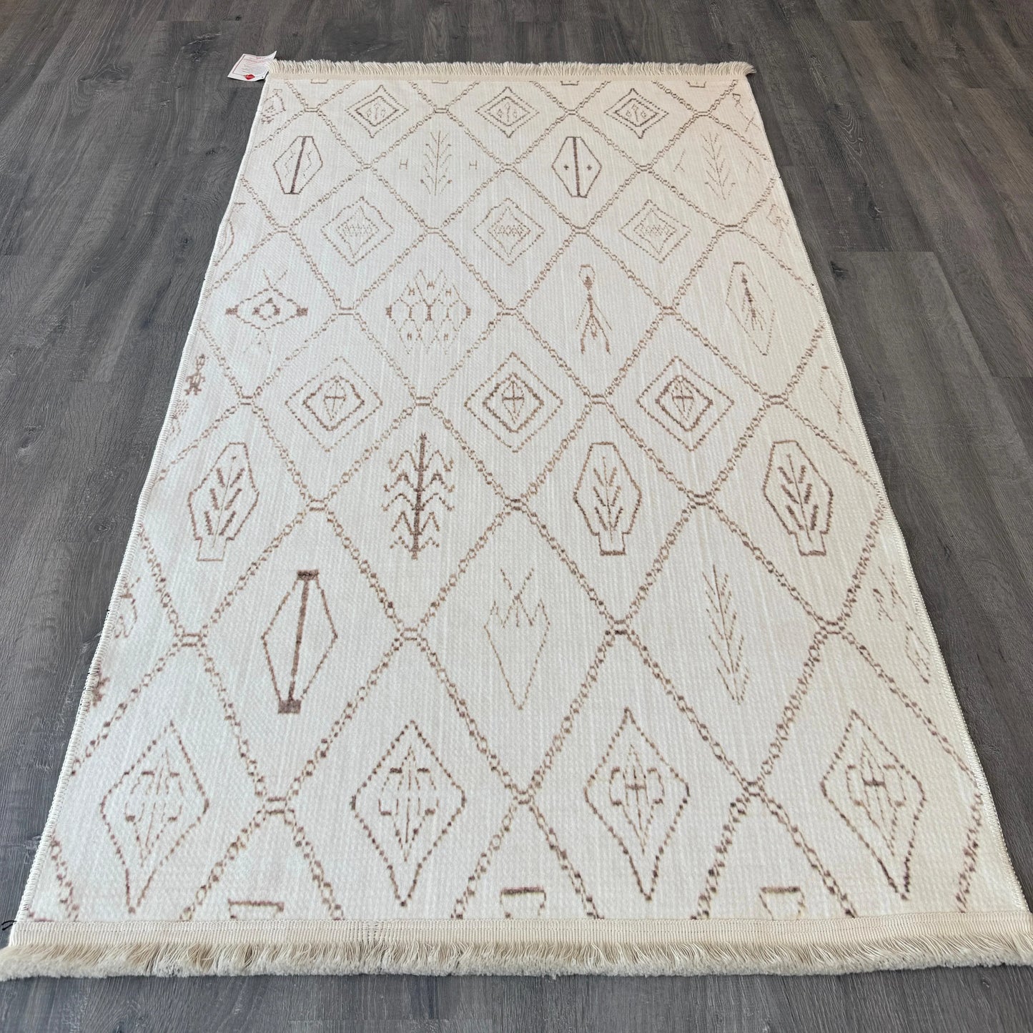 100x175cm 5mm Dokuma Taban Etnik Desenli Soft Halı - HALI VAGONU