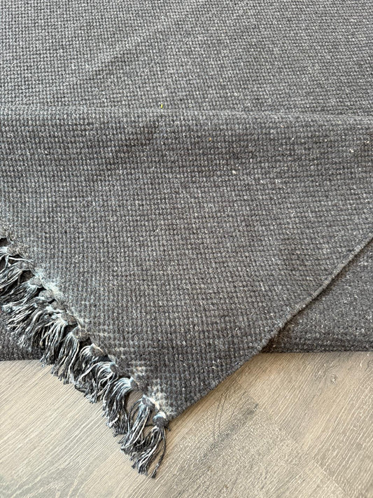 120x180 Pamuk Dokuma Çift Taraflı Antrasit Kilim