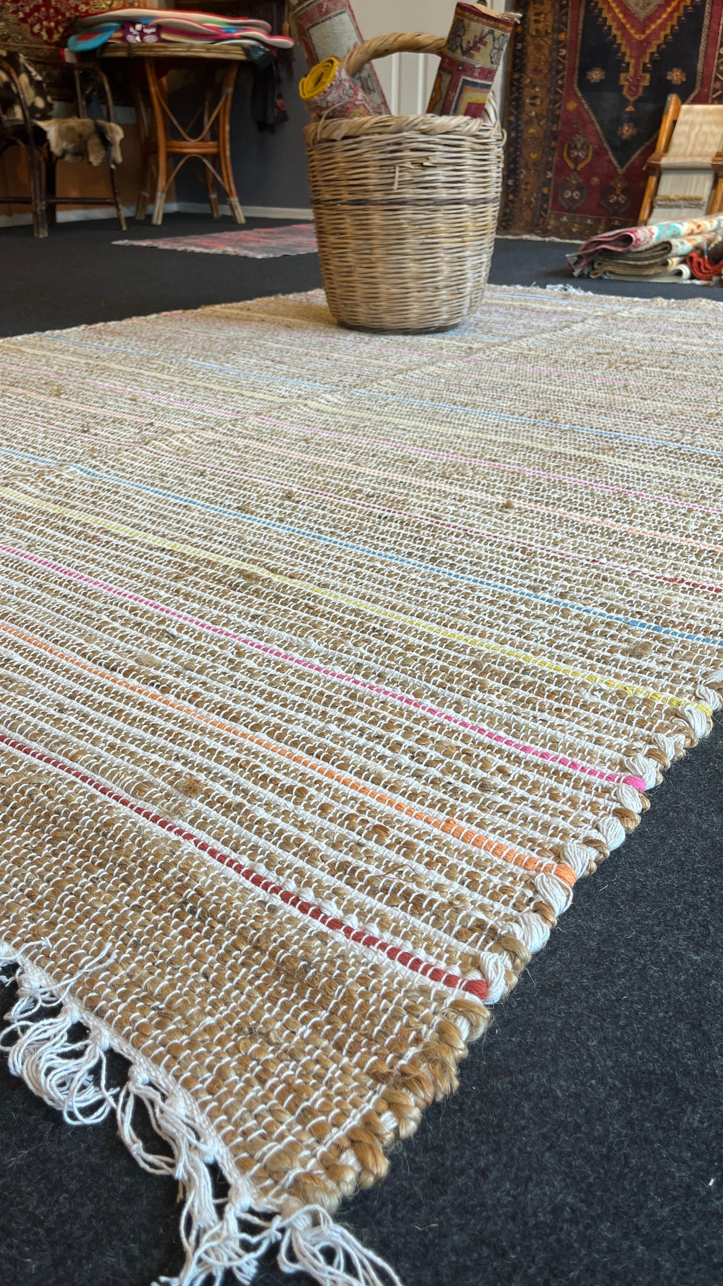 170x240 - Juno Jüt Ech 05 Natural Multy Flatweave El Dokuma Naturel Jüt Hasır Halı