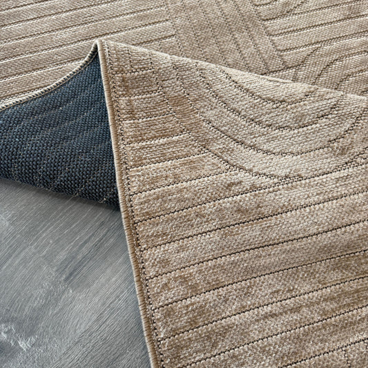 Lifos LFS03 Bej Yumuşak Dokulu Makinede Yıkanabilir Kaymaz Tabanlı Halı - HALI VAGONU