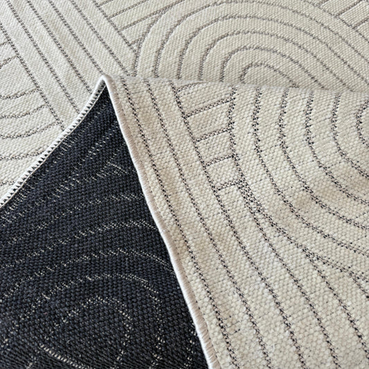 Lifos LFS03 Krem Yumuşak Dokulu Makinede Yıkanabilir Kaymaz Tabanlı Halı