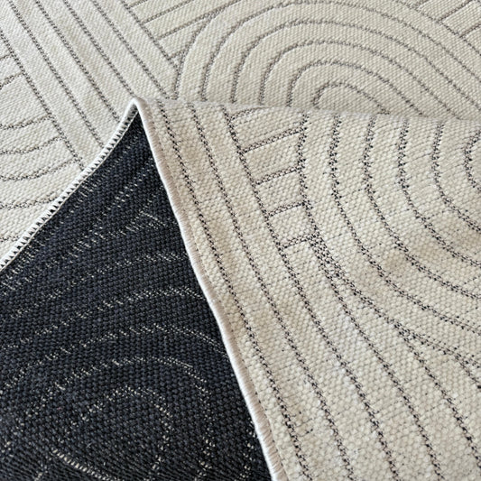 Lifos LFS03 Krem Yumuşak Dokulu Makinede Yıkanabilir Kaymaz Tabanlı Halı - HALI VAGONU