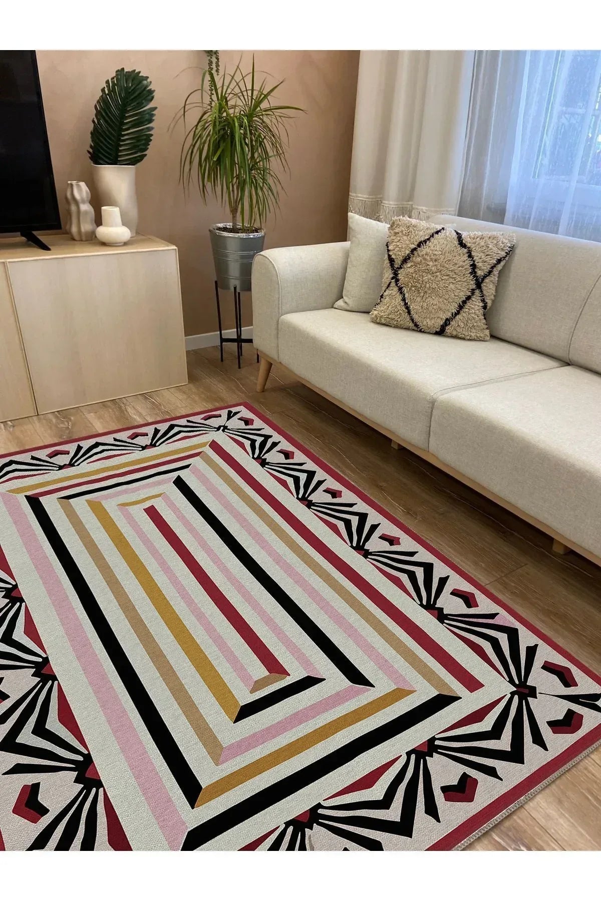 Halı Vagonu 47 Modern Stil Renkli Iskandinav Halı Ve Kilim Salon Halısı Yıkanabilen Dekoratif Halı - HALI VAGONU