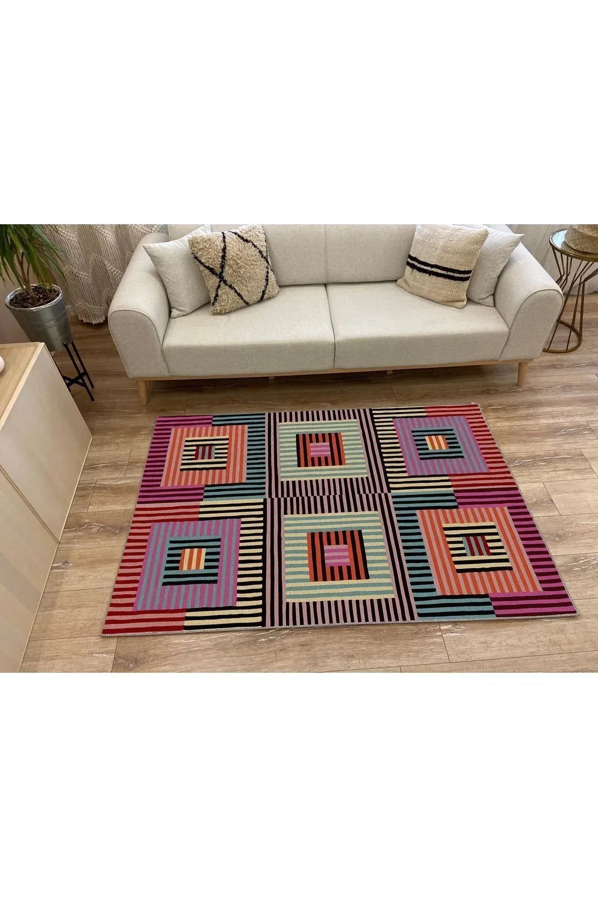 Halı Vagonu 50 Modern Stil Renkli Iskandinav Halı Ve Kilim Salon Halısı Yıkanabilen Dekoratif Halı - HALI VAGONU