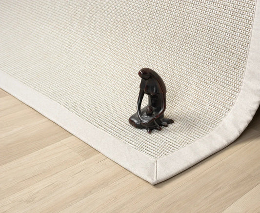 Himalaya Krem Kumaş Bordürlü 664 Krem Sisal Halı - HVHB02 - HALI VAGONU